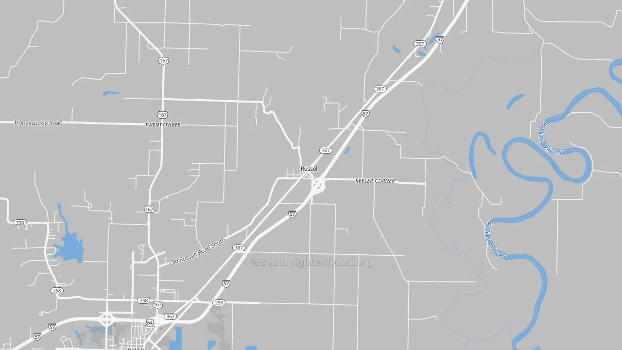 Transit Grade map of Russell, AR
