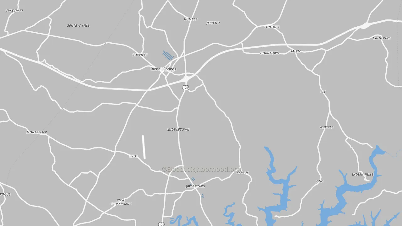 Transit Grade map of Russell County, KY