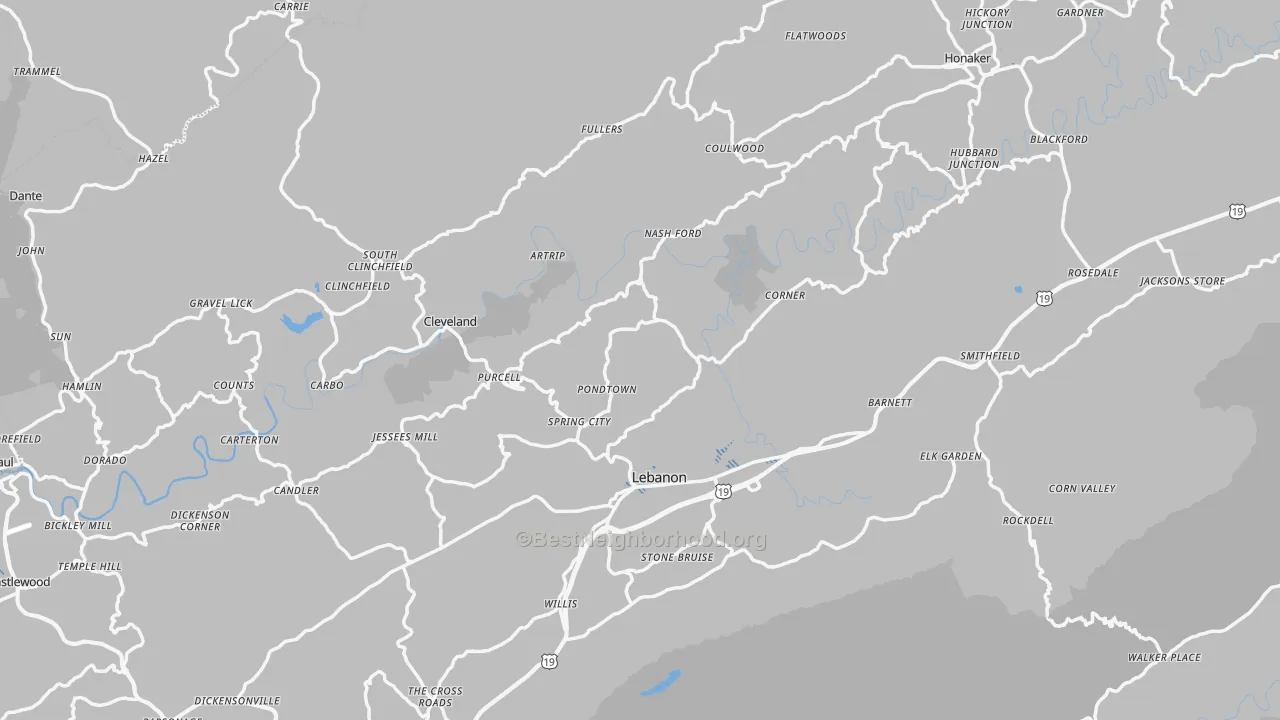 Transit Grade map of Russell County, VA