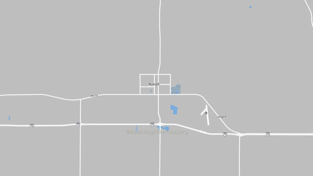 Transit Grade map of Russell, KS