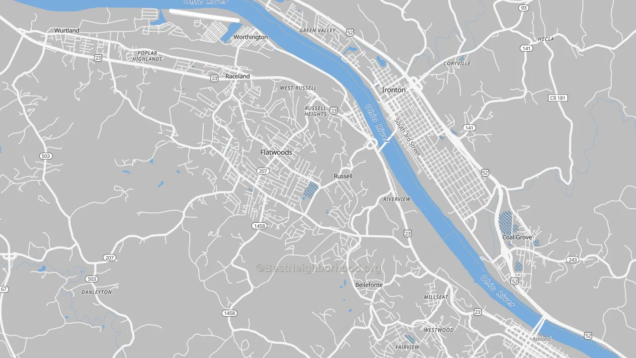 Transit Grade map of Russell, KY