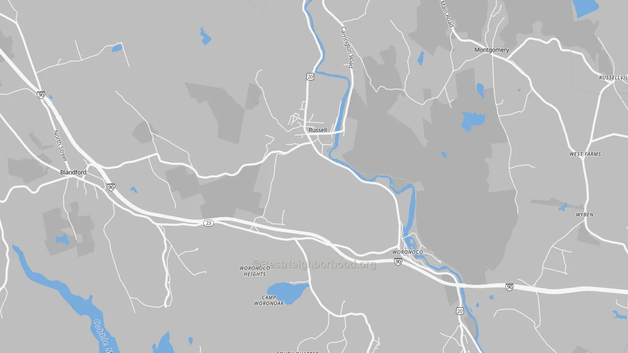 Transit Grade map of Russell, MA