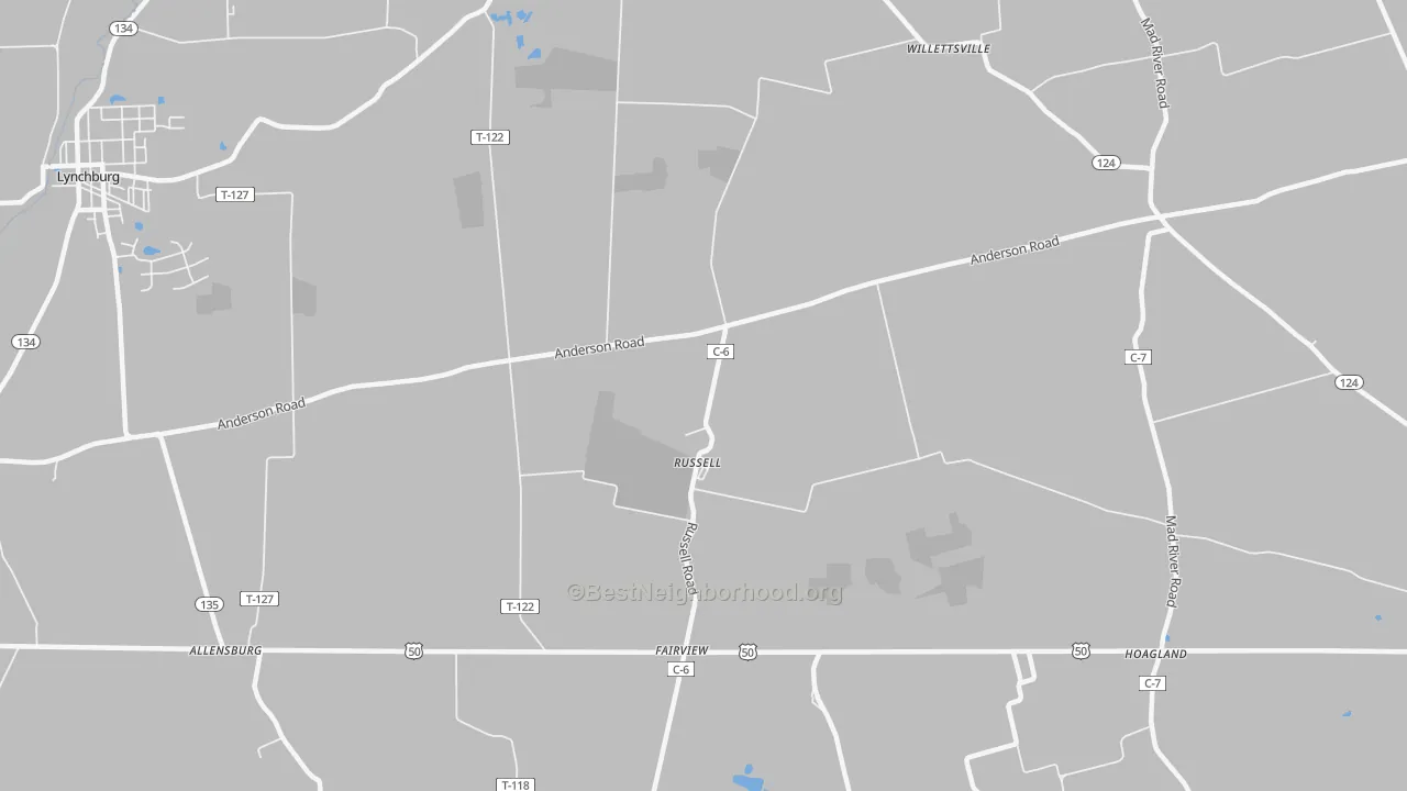 Transit Grade map of Russell, OH