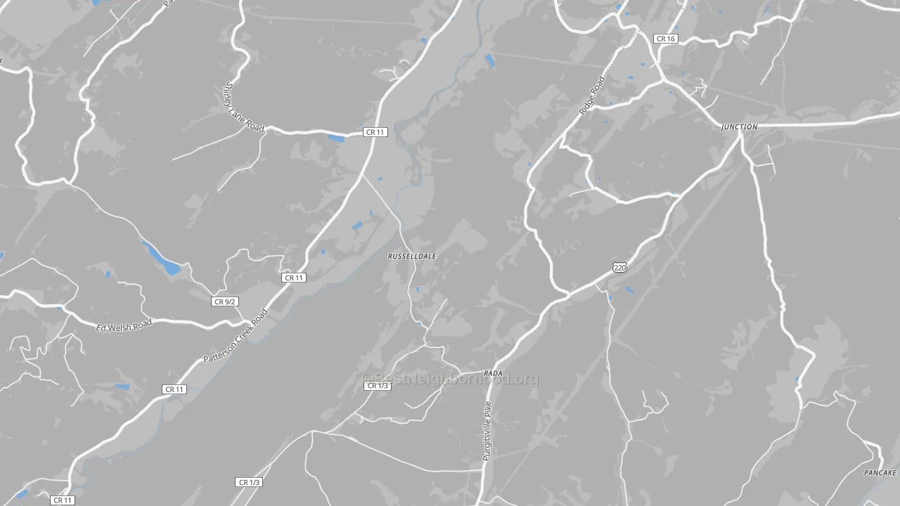 Transit Grade map of Russelldale, WV