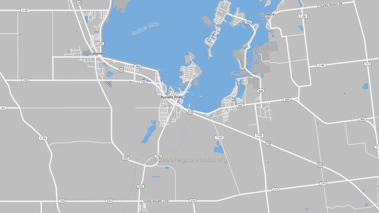 Transit Grade map of Russells Point, OH