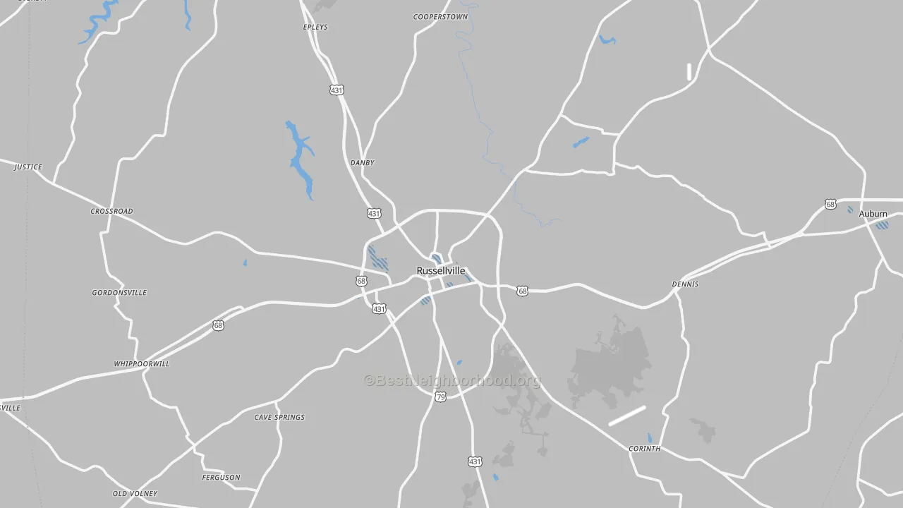 Transit Grade map of Russellville, KY