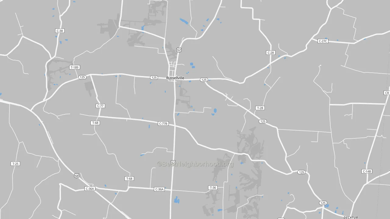 Transit Grade map of Russellville, OH