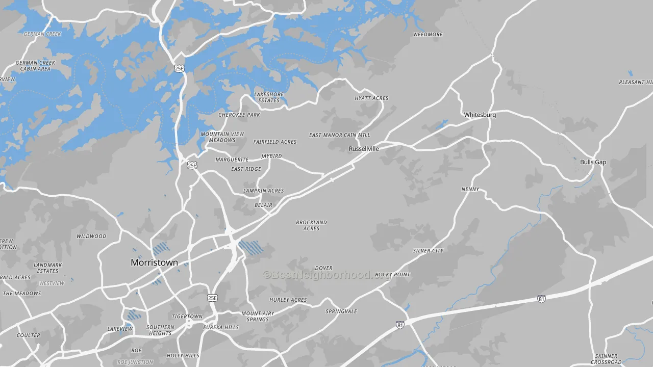 Transit Grade map of Russellville, TN