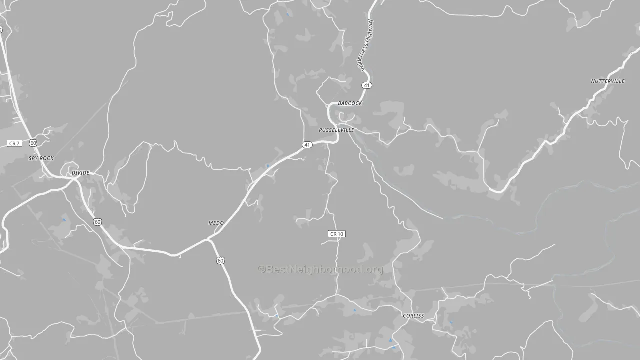 Transit Grade map of Russellville, WV