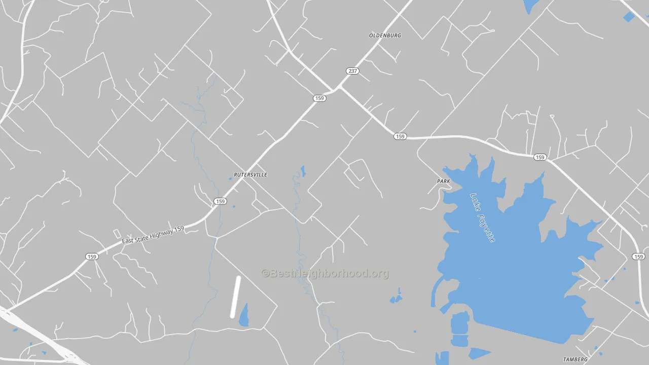 Transit Grade map of Rutersville, TX