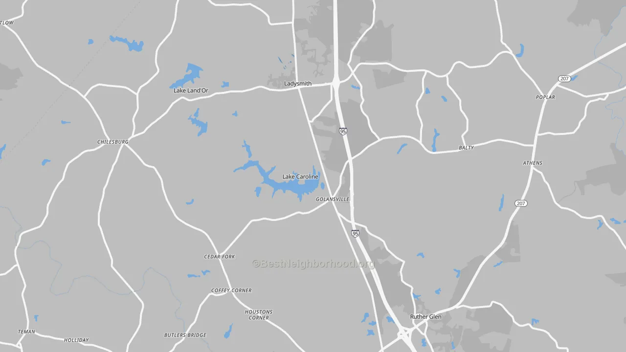 Transit Grade map of Ruther Glen, VA