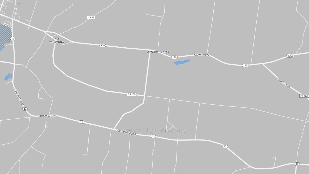 Transit Grade map of Rutland Center, NY