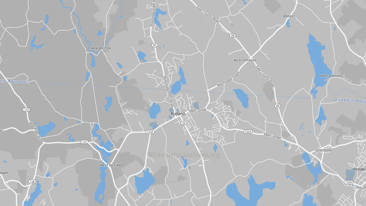 Transit Grade map of Rutland, MA