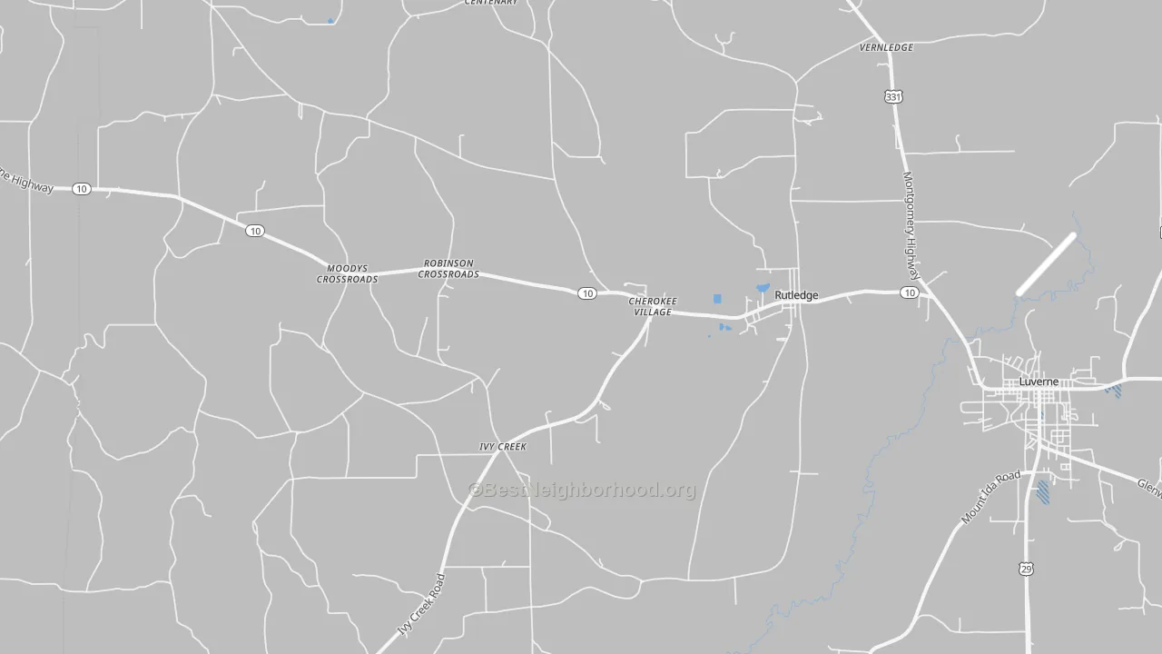 Transit Grade map of Rutledge, AL