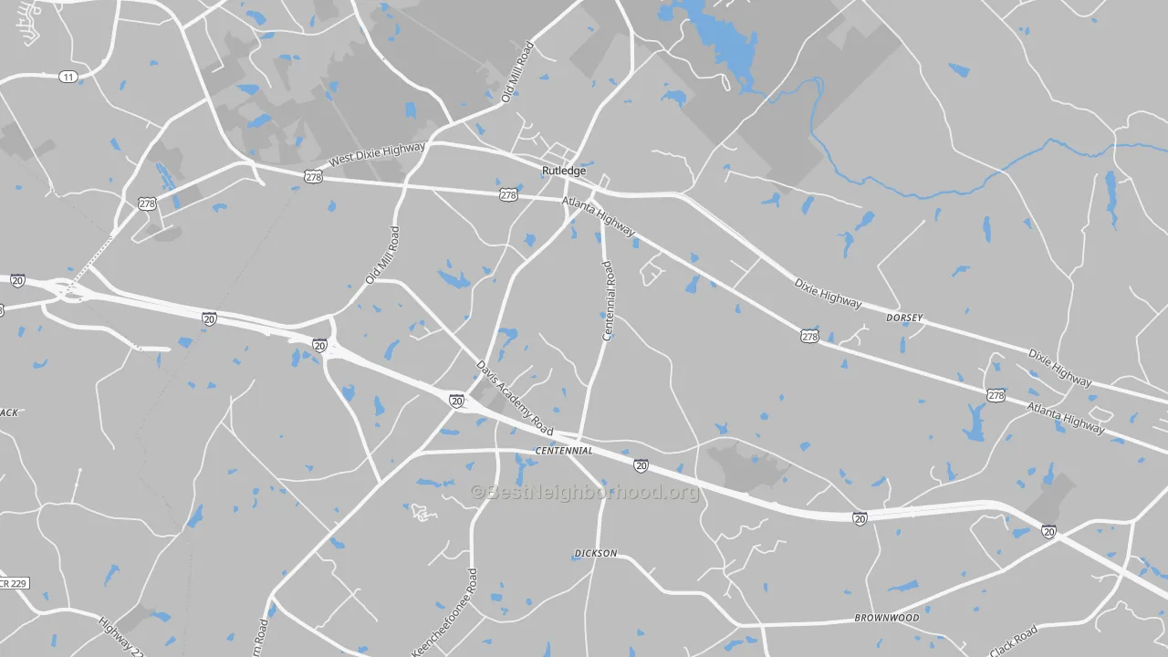 Transit Grade map of Rutledge, GA