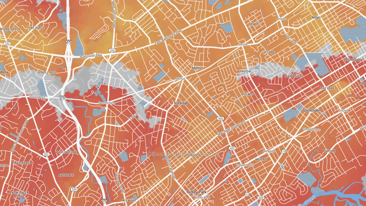 Transit Grade map of Rutledge, PA