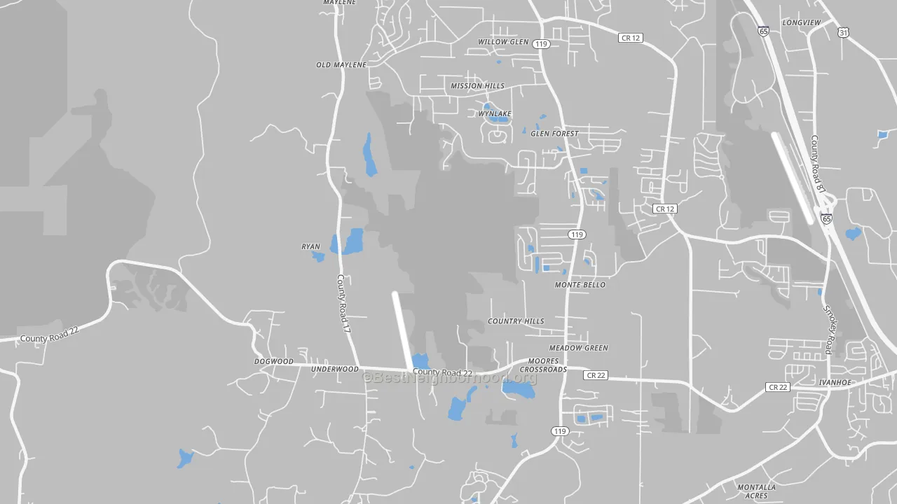 Transit Grade map of Ryan, AL