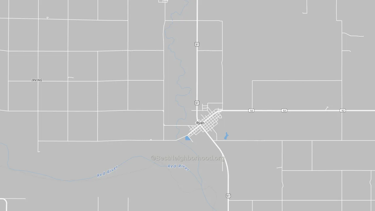 Transit Grade map of Ryan, OK