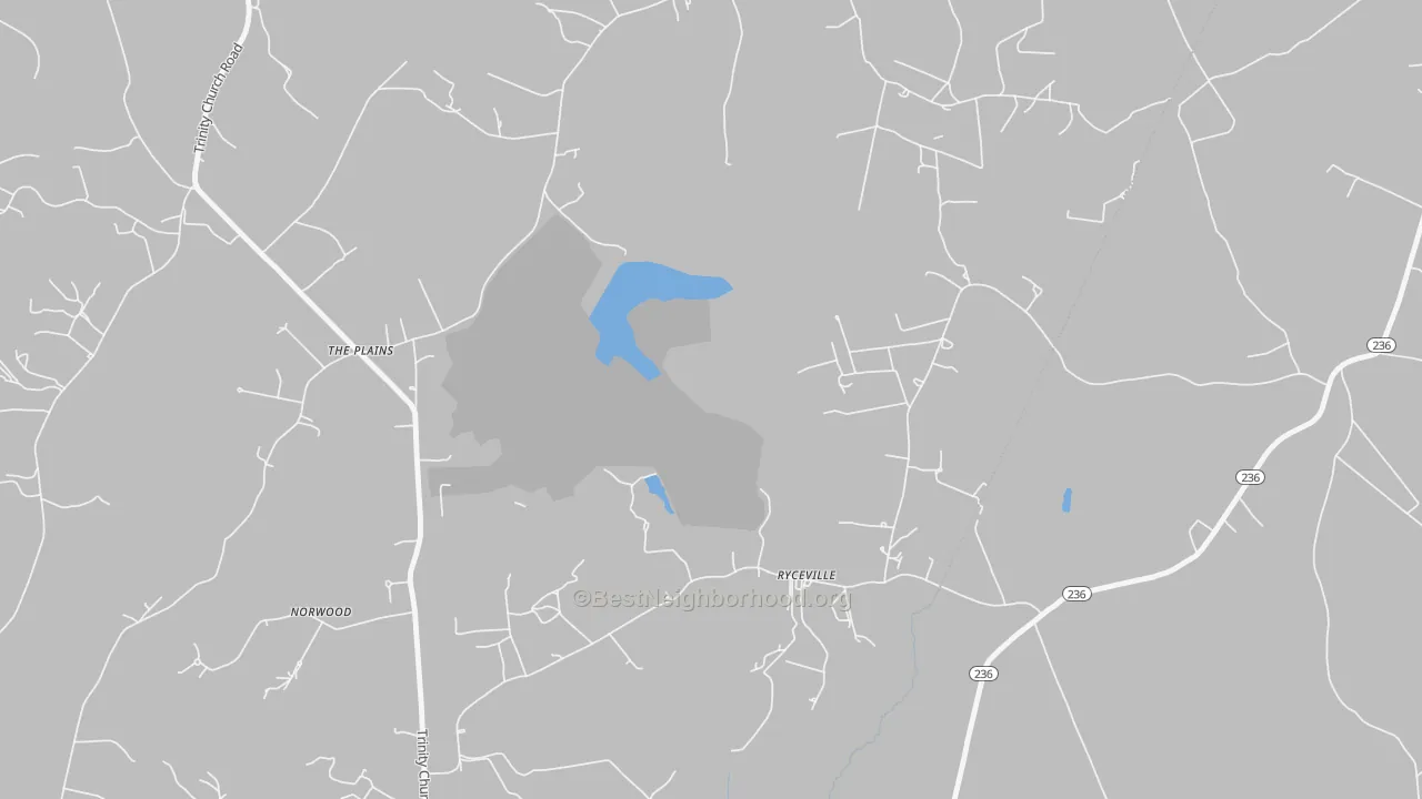 Transit Grade map of Ryceville, MD