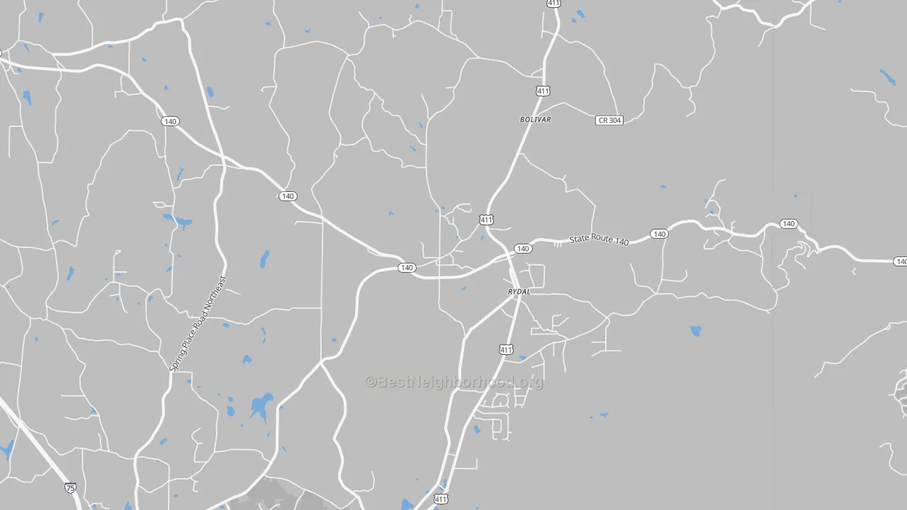 Transit Grade map of Rydal, GA