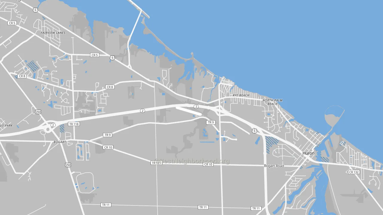 Transit Grade map of Rye Beach, OH