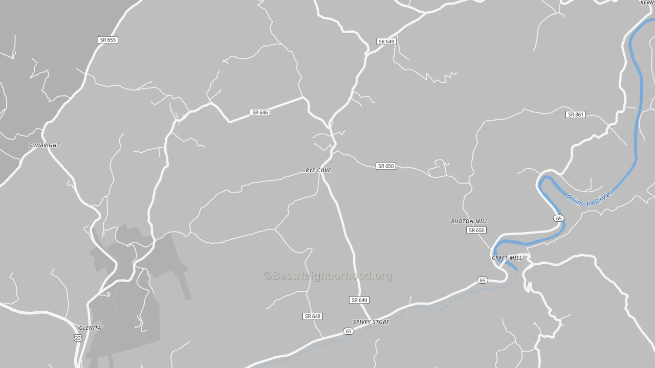 Transit Grade map of Rye Cove, VA