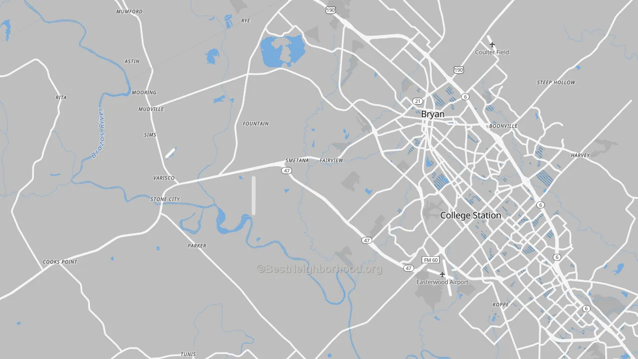 Transit Grade map of Rye, TX
