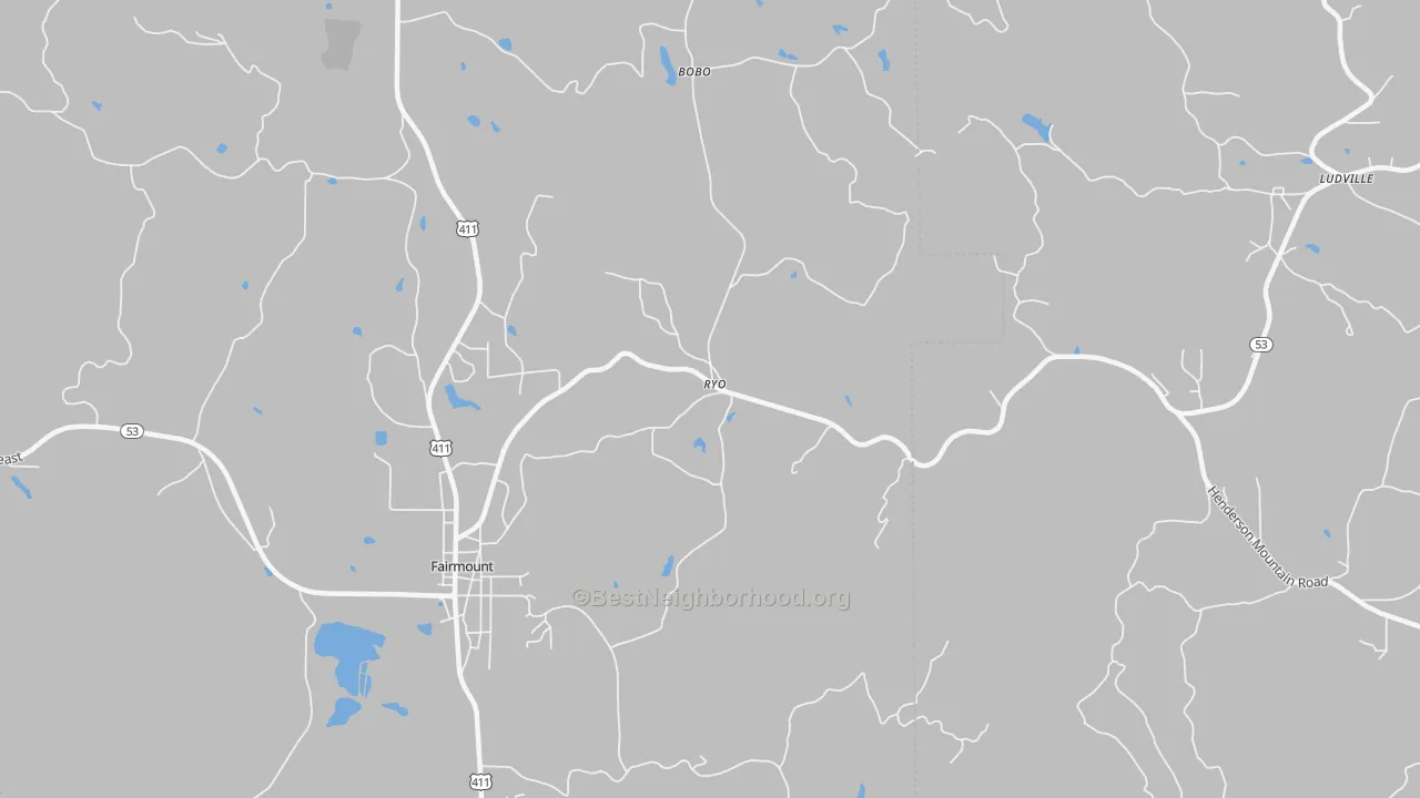 Transit Grade map of Ryo, GA