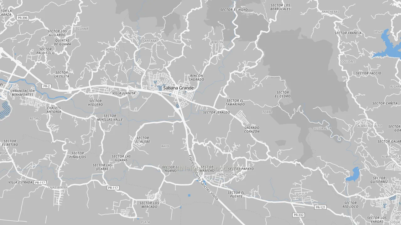 Transit Grade map of Sabana Grande Municipio, PR