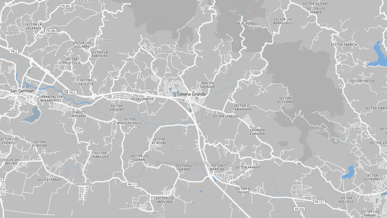 Transit Grade map of Sabana Grande, PR