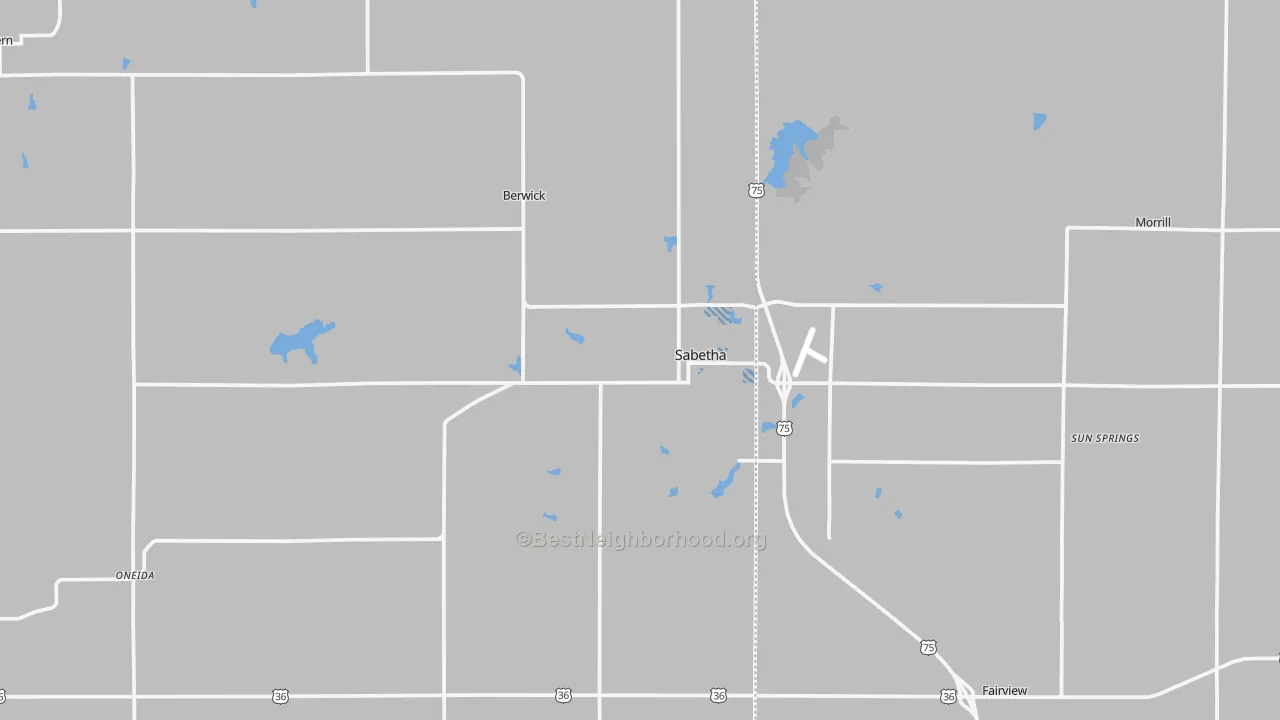 Transit Grade map of Sabetha, KS