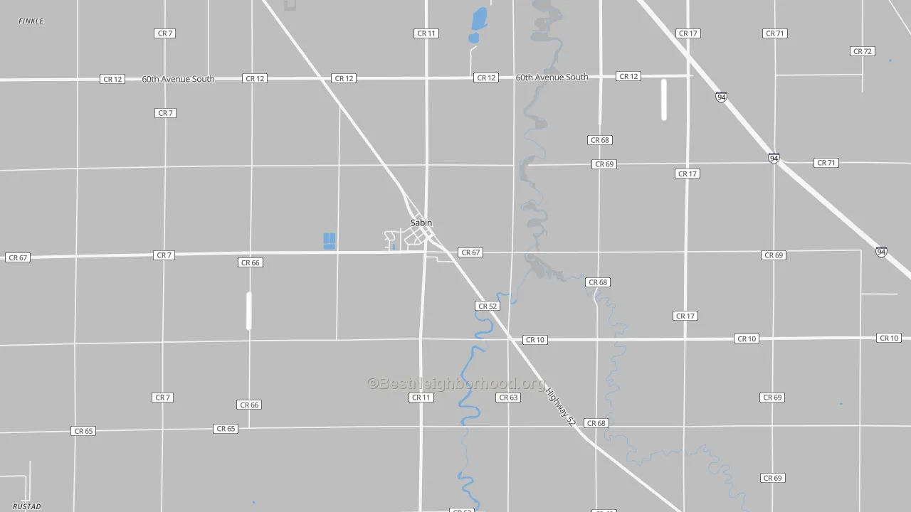 Transit Grade map of Sabin, MN