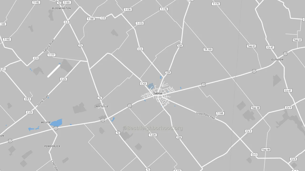 Transit Grade map of Sabina, OH
