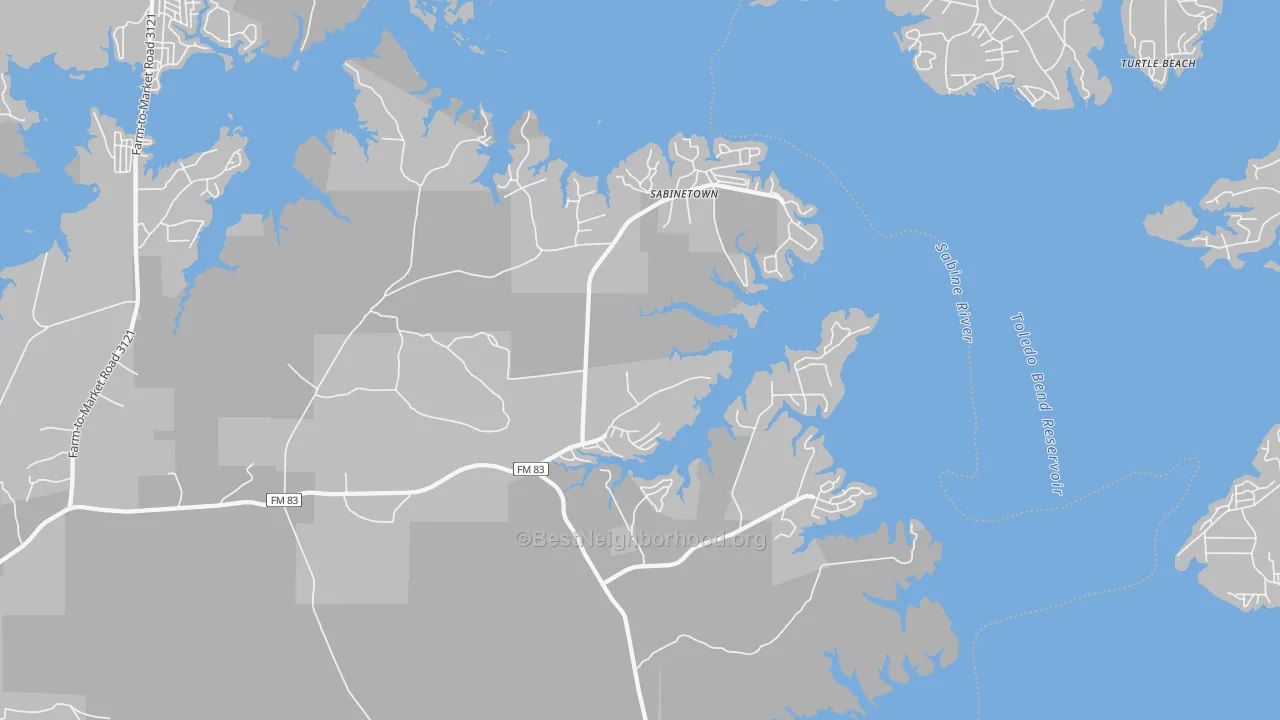 Transit Grade map of Sabinetown, TX