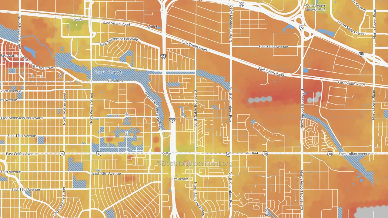 Transit Grade map of Sable Altura Chambers, Aurora, CO