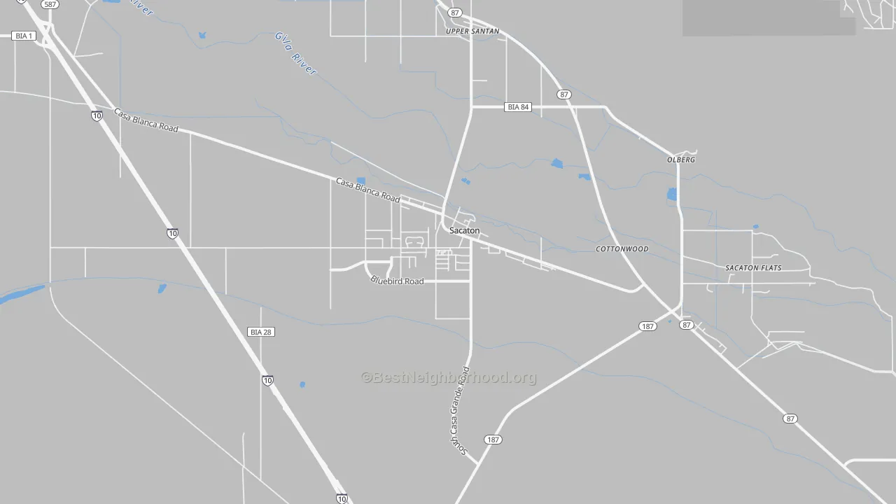 Transit Grade map of Sacaton, AZ
