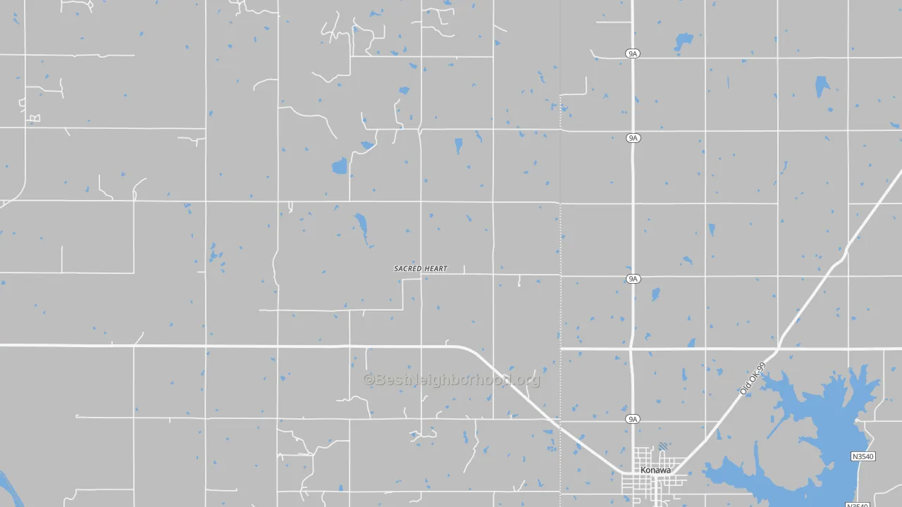 Transit Grade map of Sacred Heart, OK