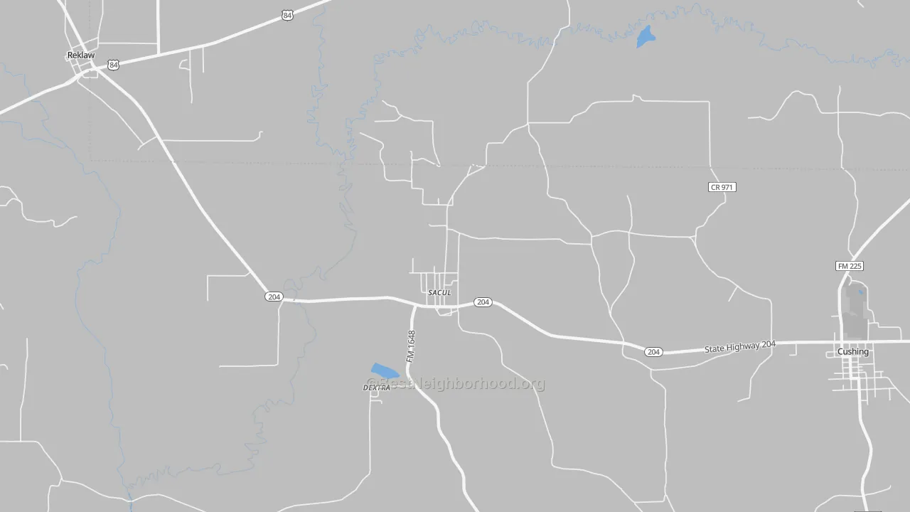 Transit Grade map of Sacul, TX
