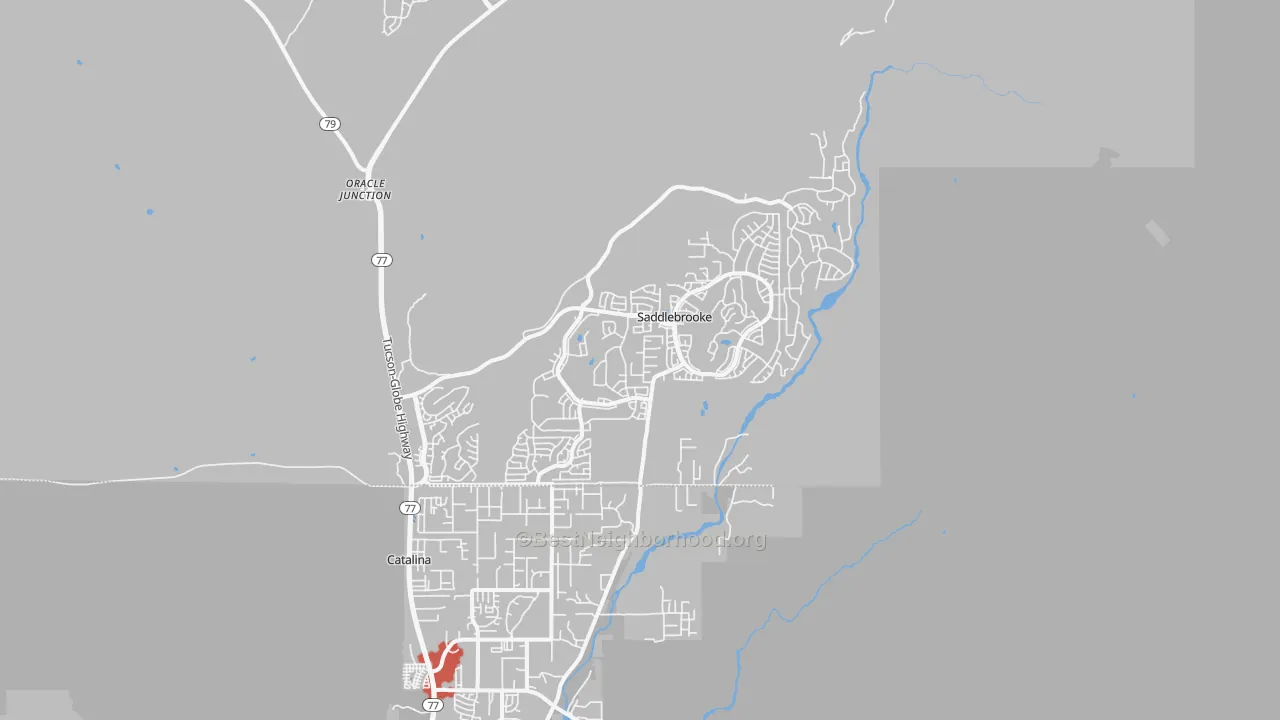 Transit Grade map of Saddlebrooke, AZ