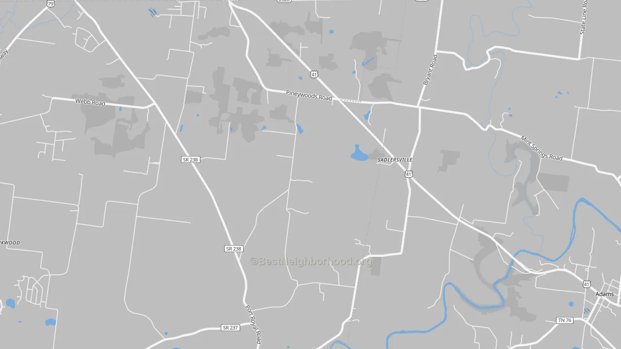 Transit Grade map of Sadlersville, TN