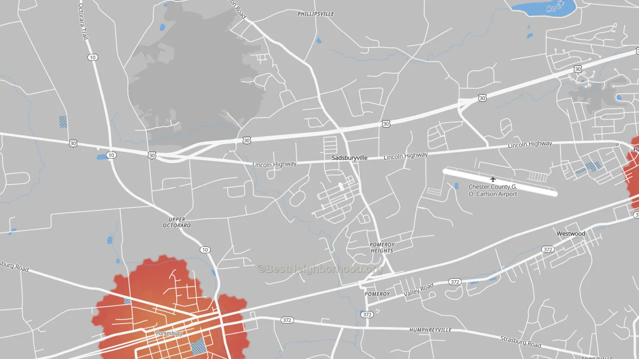 Transit Grade map of Sadsburyville, PA