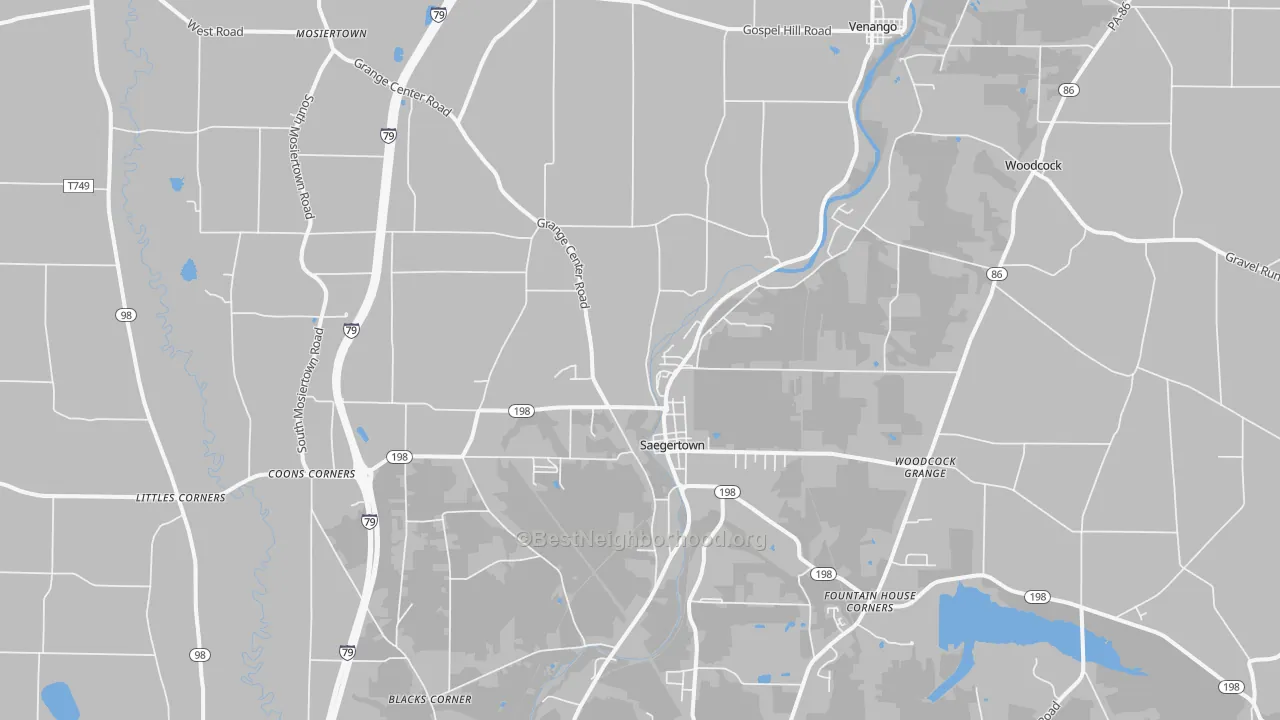 Transit Grade map of Saegertown, PA