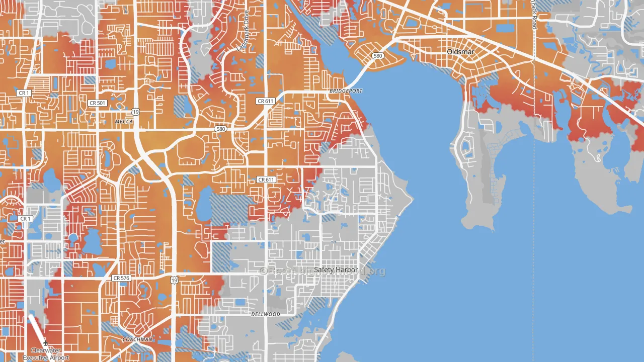 Transit Grade map of Safety Harbor, FL