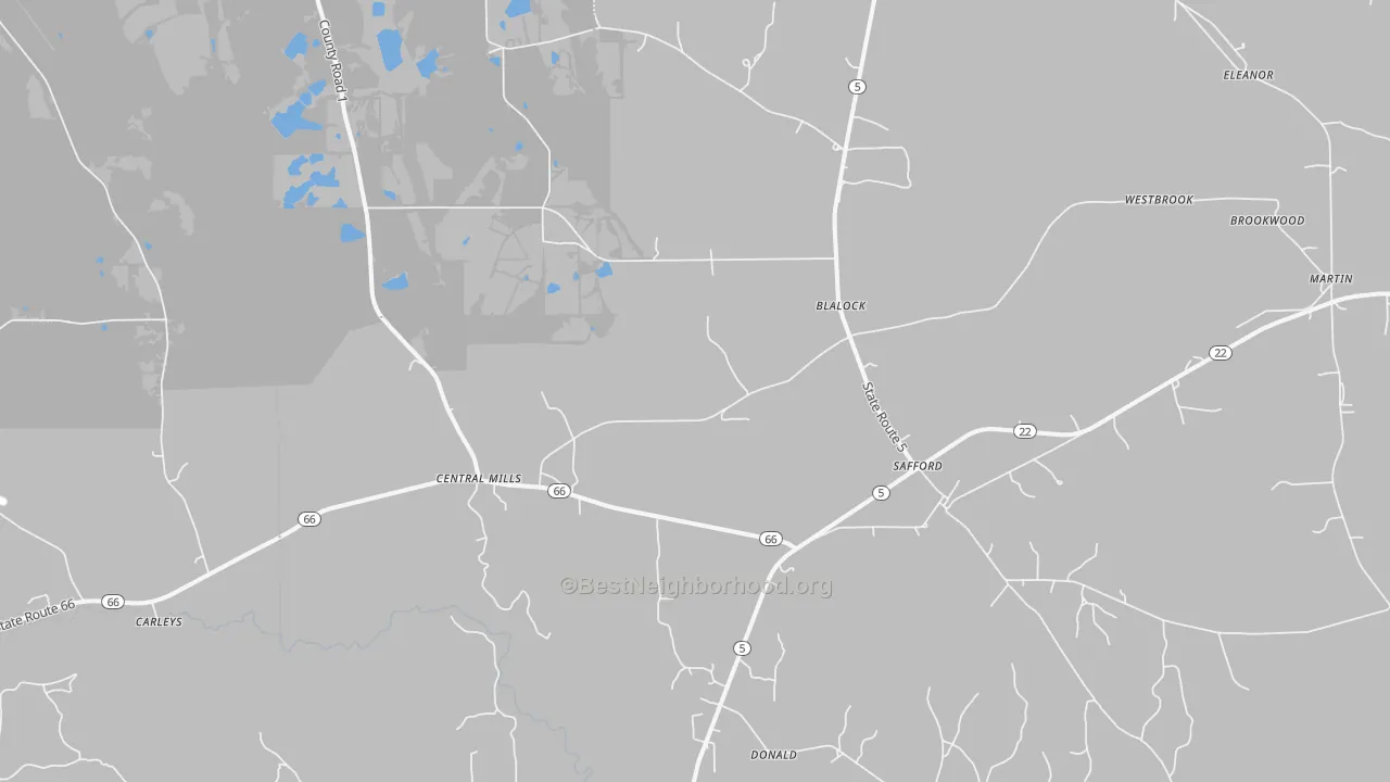 Transit Grade map of Safford, AL