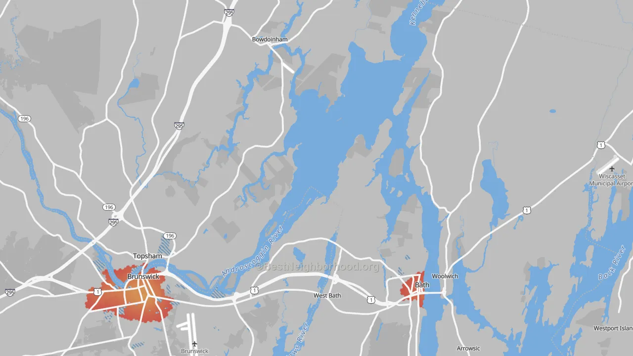 Transit Grade map of Sagadahoc County, ME
