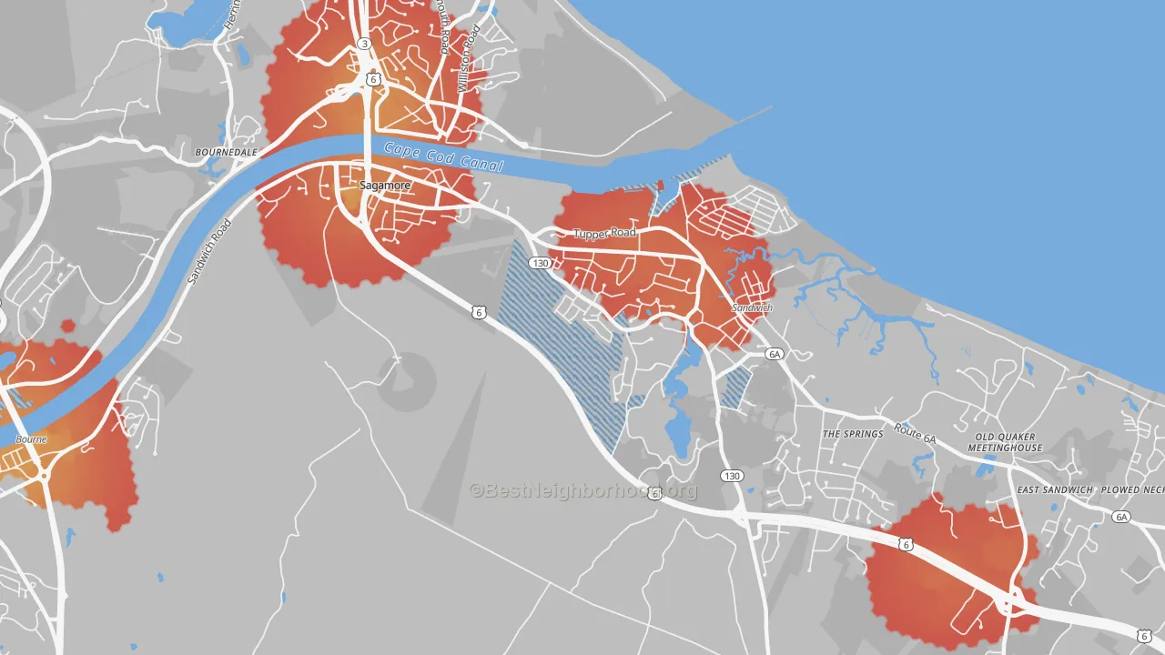 Transit Grade map of Sagamore Highlands, MA