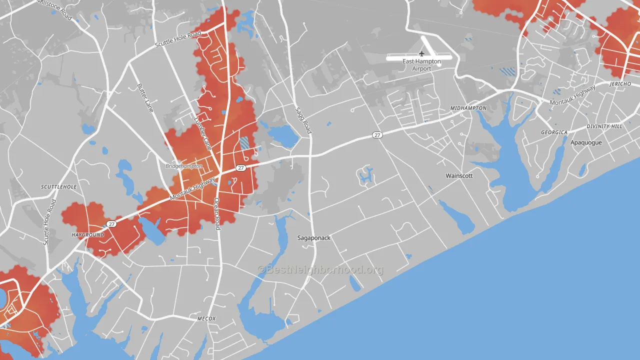 Transit Grade map of Sagaponack, NY