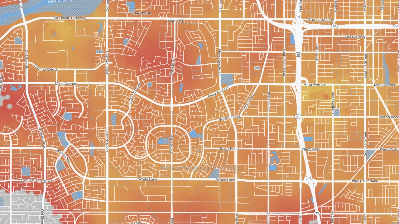 Transit Grade map of Sagepointe, Bakersfield, CA