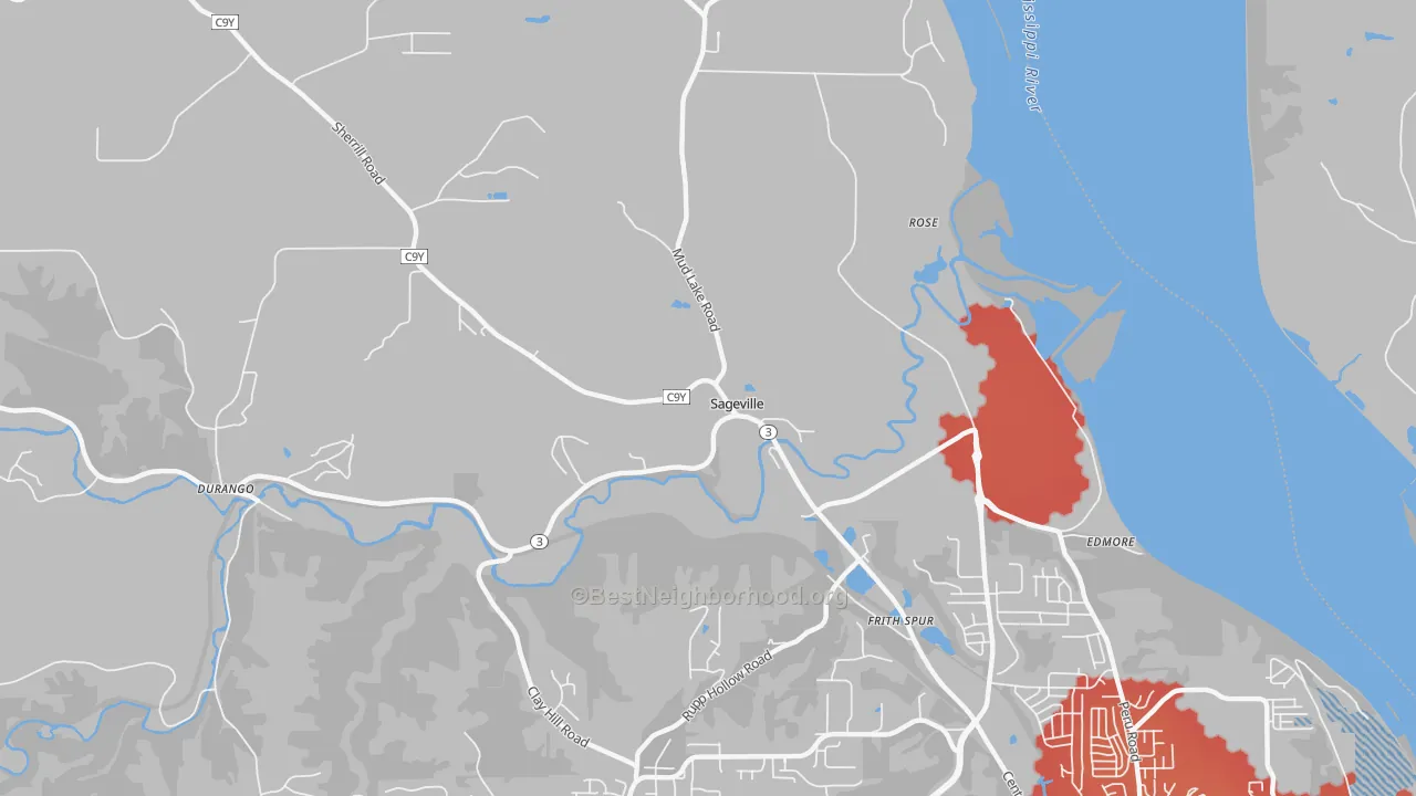 Transit Grade map of Sageville, IA