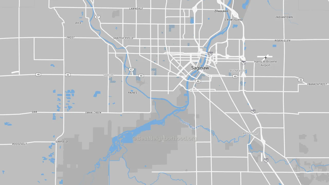 Transit Grade map of Saginaw County, MI